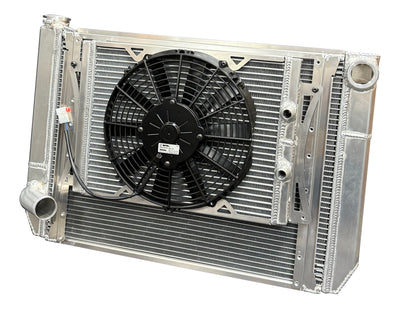 Radiator Dbl 29X18 W/Oil Cooler Fan W/ Fill Neck - MGMSLMOPENV2