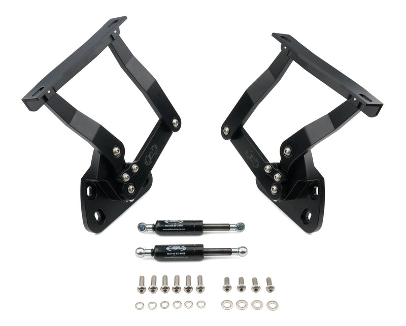 Billet Hood Hinges Matte Black - MS14923MB