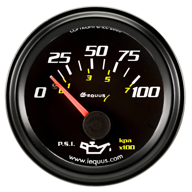 2.0 Dia Oil Pressure Gauge Black 0-100psi