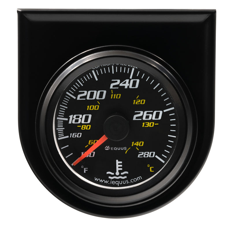2.0 Dia Water Temp Gauge Black 130-280