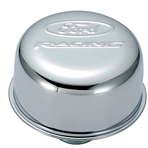 Chrome Steel Breather W/Ford Racing Logo - 302215