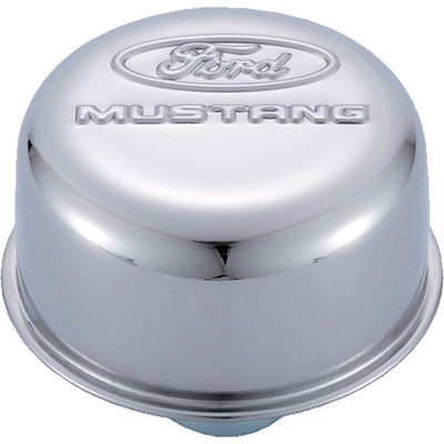 Chrome Steel Breather W/Ford Mustang Logo - 302220