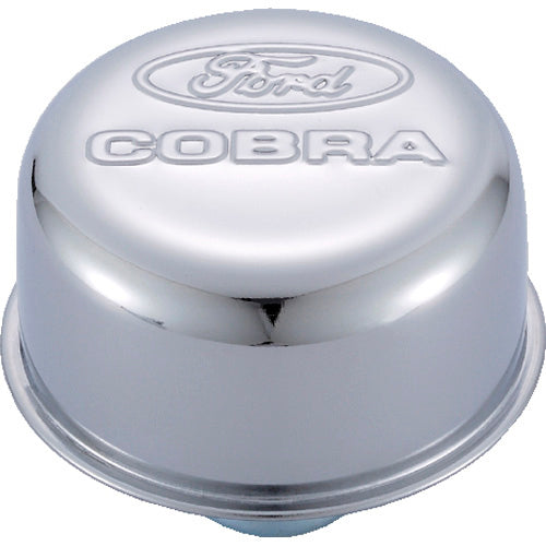 Chrome Steel Breather W/Ford Cobra Logo - 302225