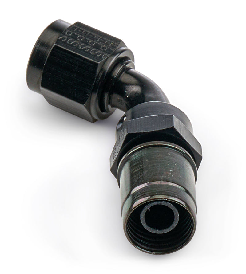 6AN Real ST Crimp On 60 Deg Hose End Black