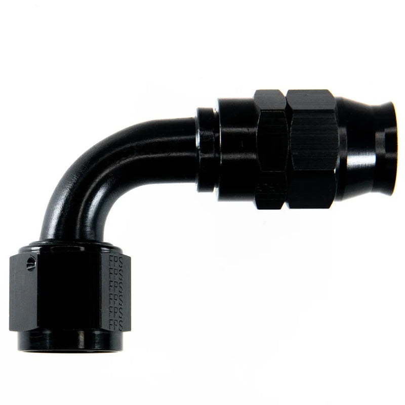 Hose Fitting #12 90 Deg PTFE Black