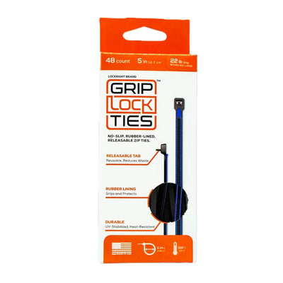 Zip Ties 5in Releasable Black / Blue 48pk