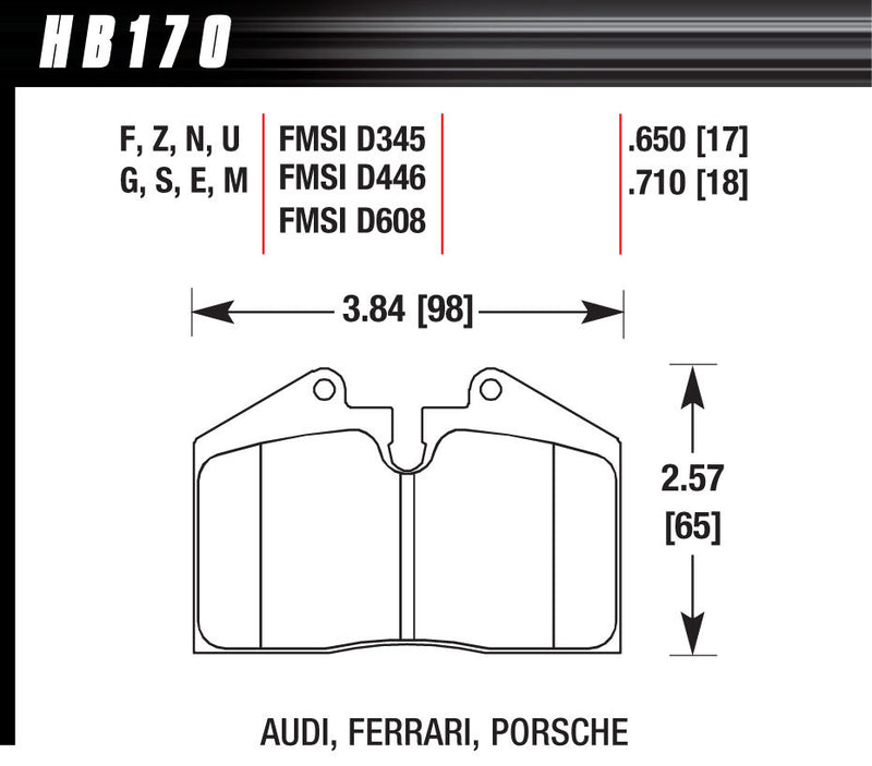 BRAKE PAD DTC 60 SERIES