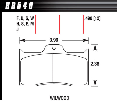 HAWK DTC-60 BRAKE PADS WILWOOD