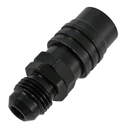 6AN Straight Push Lock Valved Quick Connect BLK