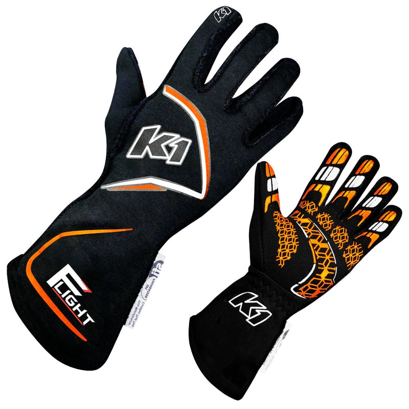 Gloves Flight Large Black-Flo Orange