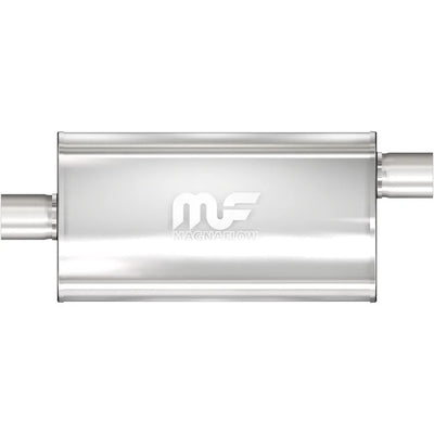 Stainless Muffler 3in Center In / Offset Out