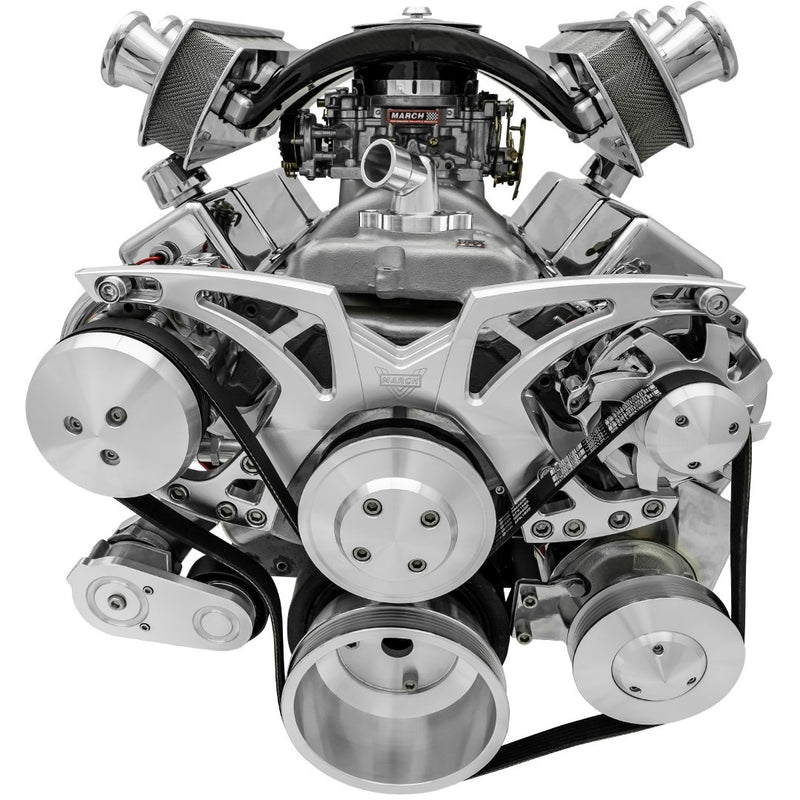 SBC Style Track Pulley Set w/Power Steering - 21155