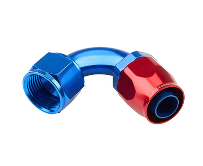 12AN 120Deg FM Hose End Aluminum Red Blue