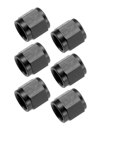 3an Alm Tube Nuts 3/8-24 6pk Black