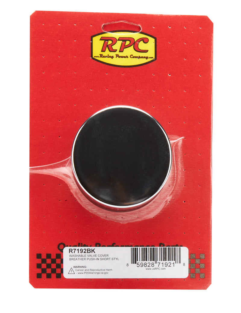 Valve Cover Breather Push In Short Black Each - R7192BK