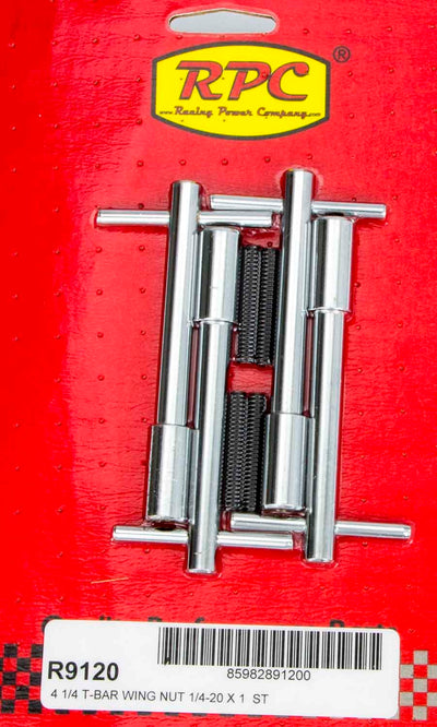4-1/4in Chrome Wing Nuts 1 1/4in-20 4pk