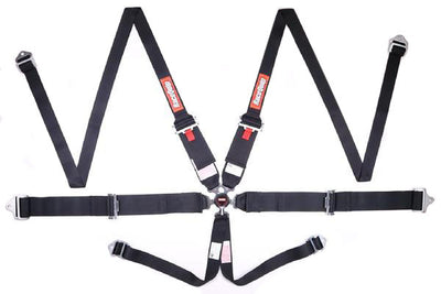 CAMLOCK 6PT PU LAP BELTS BLK