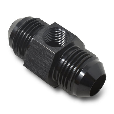 8AN Flare Union M to M 1/8 Gauge Port Black