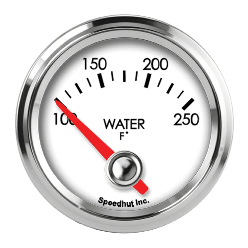 2-1/16in Water Temp Gauge 100-250F Wht Face - L2WT3LEG