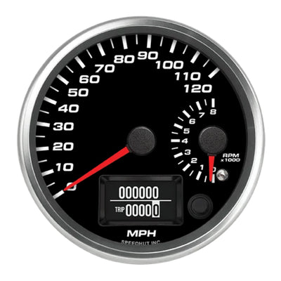4in Dual GPS Speedo/Tach 120mph 8K RPM Black Face - R4DS2REV