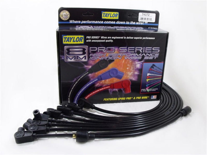 Spiro-Pro Custom 8 Cyl Plug Wire Set Black - 74072
