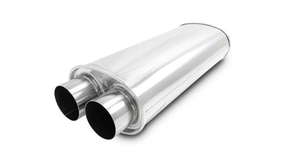 MUFFLER OVAL SS 3IN DUAL OFFSE