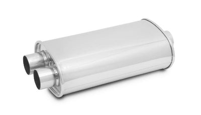 Muffler Oval Stainless 3IN Dual Out - 1136