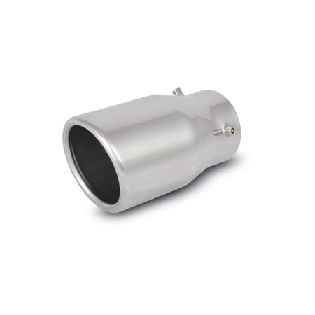 3" Round Stainless Steel Bolt-On Tip (Single Wall, Angle Cut) - VIB1503