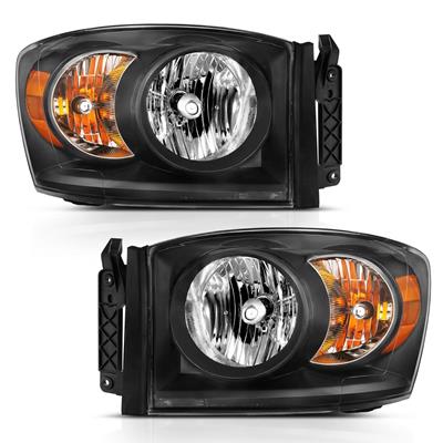HEADLIGHTS CRYSTAL BLK DODGE P