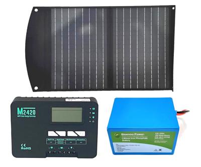 Bioenno Power Portable Solar Panel, Charge Controller and Battery Packages