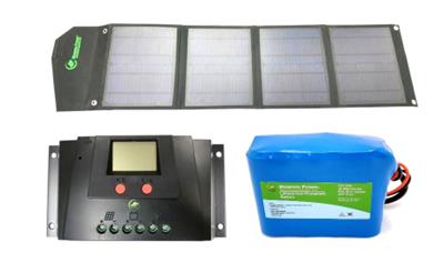 Bioenno Power Portable Solar Panel, Charge Controller and Battery Packages