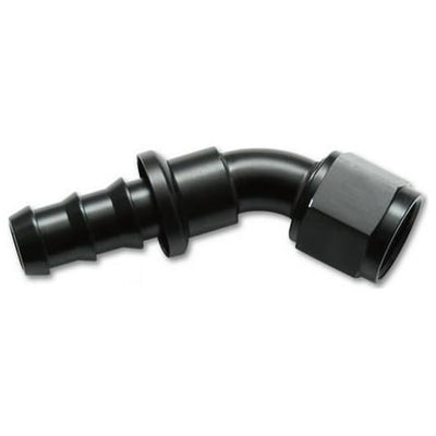 Push-On 60 Degree Hose End Elbow Fitting; Size: -4AN - VIB22604