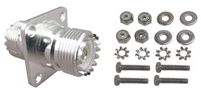 DX Engineering Silver Plated UHF Flanged Double Female Bulkhead Connector Kits