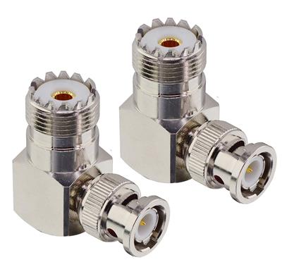 Chelegance BNC Male/SO-239 Right Angle Coaxial Adapters