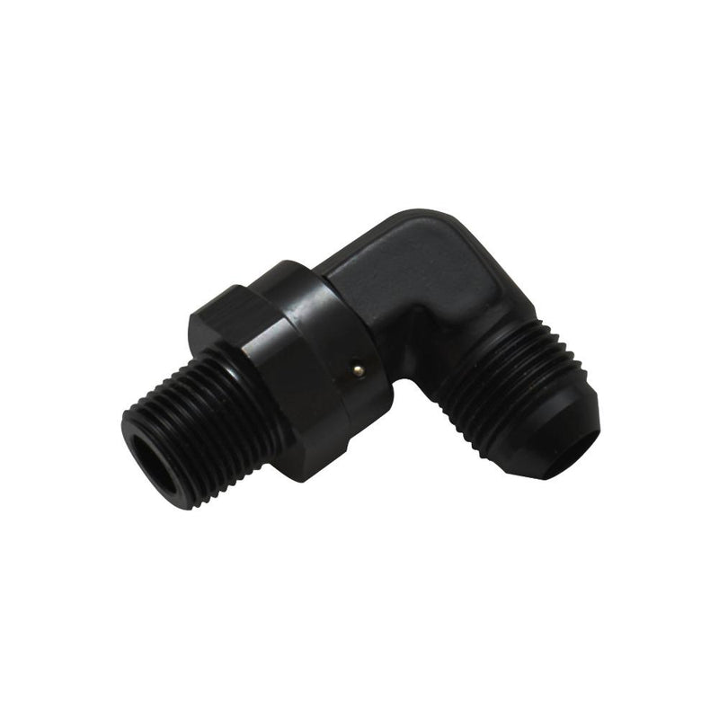 Male AN to Male NPT 90 Degree Swivel Adapter, -8 AN to 1/4" NPT - VIB11356