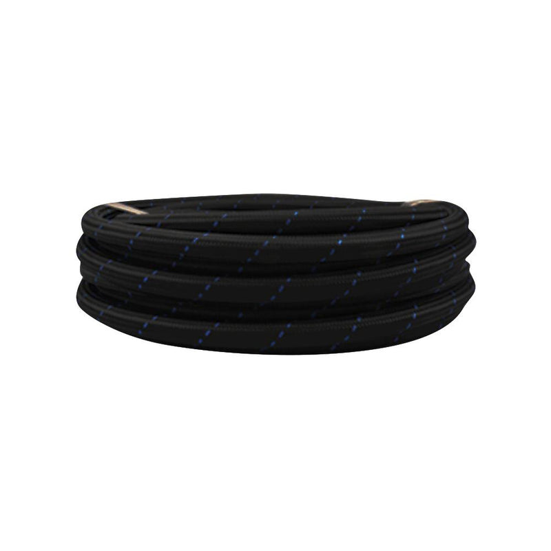 5ft Roll of Black Blue Nylon Braided Flex Hose; AN Size: -4AN; Hose ID 0.22" - VIB11984B