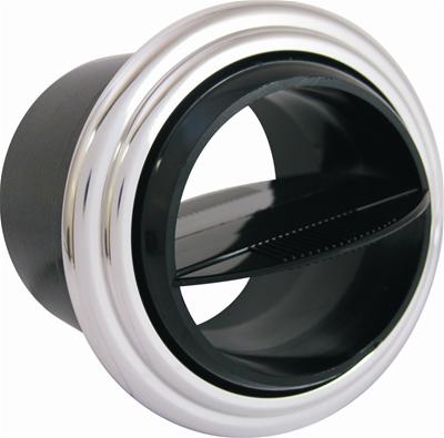 VENT DASH ROUND PLASTIC BLK/AL