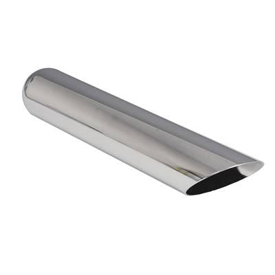Chrome Plated Slant Cut Weld-on Exhaust Tip 2.25x2.5x9