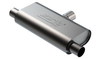 Borla - T- Flow Universal Muffler - 2.5in Single Inlet/2.5in Dual Outlet 24in OAL 4.25x9.10x18in Body (60714)