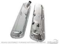 Scott Drake Steel Valve Covers for 289 Engines in a Chrome Finish, Compatible with 1964-1977 Ford Mustang, Model C5ZZ-6A582-C/D