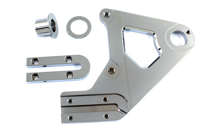 Chrome Left Side Rear Brake Caliper Bracket