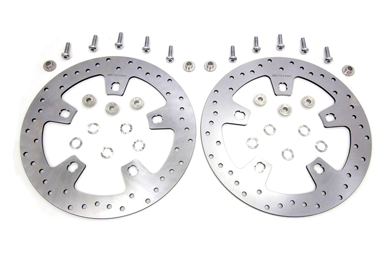 Duro 11.8 inch Drilled Front Brake Disc Set Stainless Steel