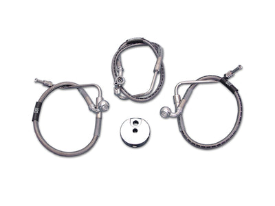 Stainless Steel Front Brake Hoses 25-1/4 inch and 16-1/8 inc