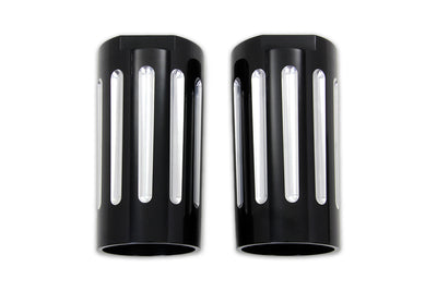 Black Fork Slider Cover Set with Chrome Strip