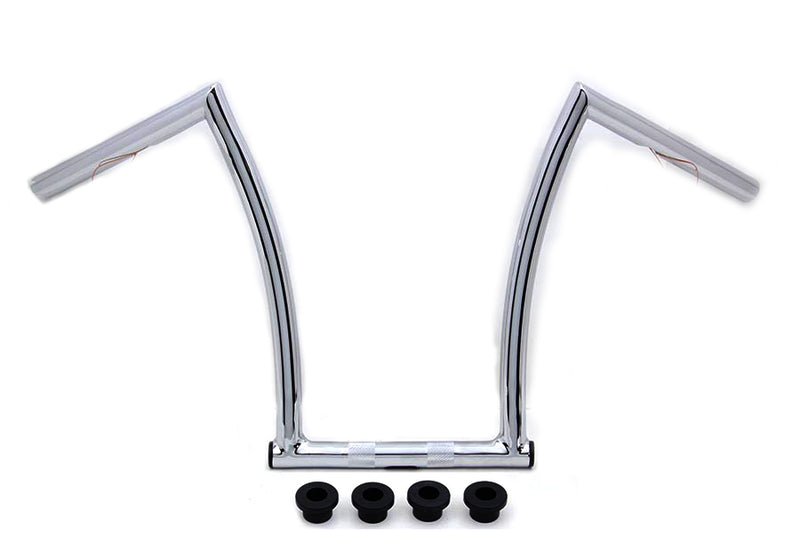 15 inch Chrome ChiZeled Z-Bar Handlebar with Indents