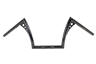 10 inch Z-Bar Handlebar with Wiring Indents and Holes Black