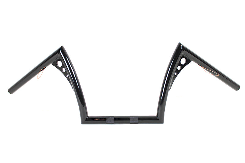 10 inch Z-Bar Handlebar with Wiring Indents and Holes Black