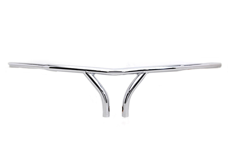 10 inch Chrome Curved Riser Handlebar with Indents