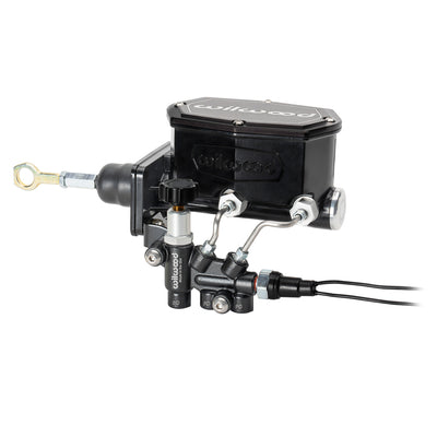 Tandem Compact M/C Kit w R/H Bracket & Prop Valve - 1" Bore,Chrome Pwd.-W/Push - Mopar 4-Bolt - 26117797P