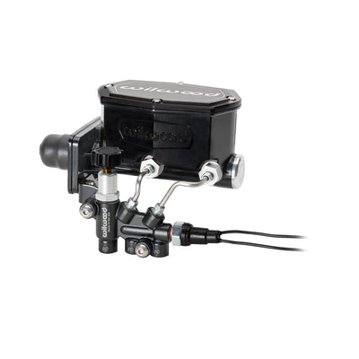 Tandem Compact M/C Kit w R/H Bracket & Prop Valve - 1" Bore,Black-Mopar 4-Bolt - 26117798BK